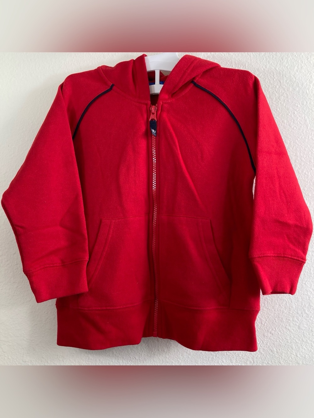 Just Friends Kids Red Black Trim Zip-Up Hoodie Jacket Size 3T NWT